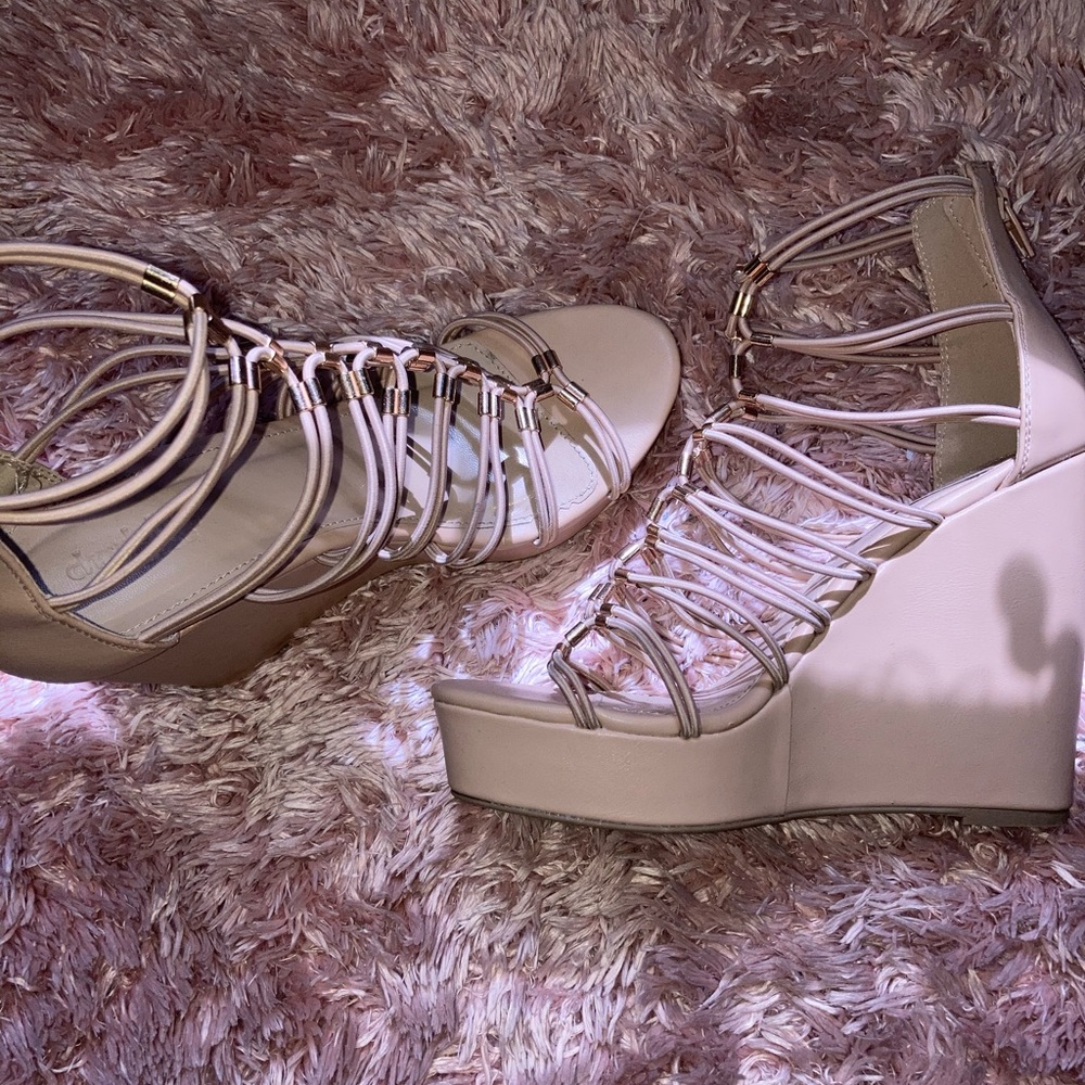 Sold! Strappy Heels Pink / Nude